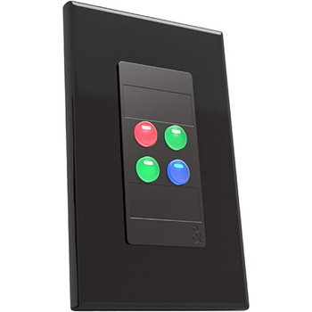 Allen & Heath IP4 Wallplate Controller – Four Button Programmable Wall Control Interface (Black) (AH-IP-4B)