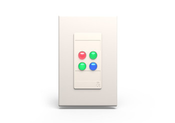 Allen & Heath IP4 Wallplate Controller – Four Button Programmable Wall Control Interface (White) (AH-IP-4W)
