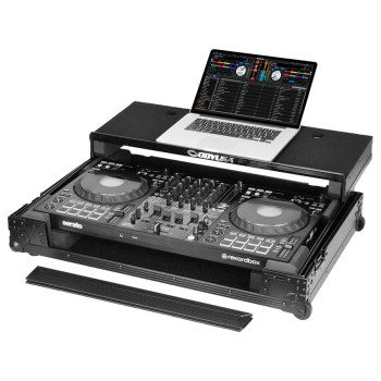 Industrial Glide Style Flight Case for Pioneer DJ DDJ-FLX10 Controller with Laptop Platform and Wheels (810GSFLX10M)