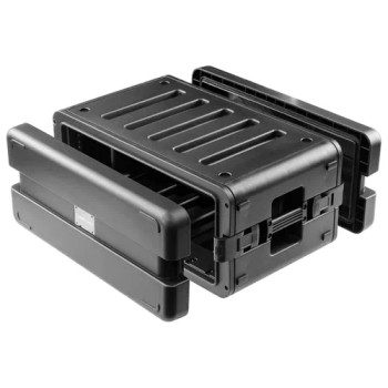 Odyssey Watertight 4U Rack Case with 4 Microphone Compartments, Heavy-Duty Waterproof and Dustproof Molded Rack Case for Secure Storage of Audio Equipment and Wireless Microphones (VR4SMIC4ZP)
