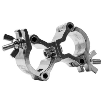 Odyssey 3/4" Swivel Dual Coupler, Fits 0.75–1" OD Tube, 132 lb Load Capacity, Polished Natural Finish (LACSD25XS)