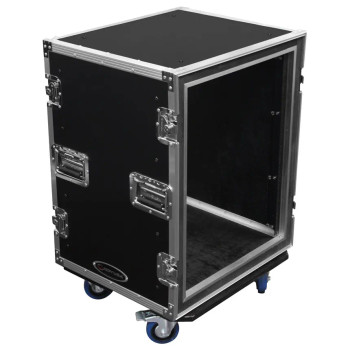 Odyssey 14U Shock Mount Rack Flight Case with Wheels (FZS14W)