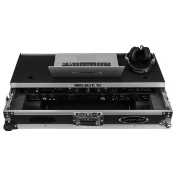 Odyssey FZGSDDJREV5CW DDJ-REV5 1U Flight Case with Glide Style Laptop Platform and Corner Wheels (FZGSDDJREV5CW)
