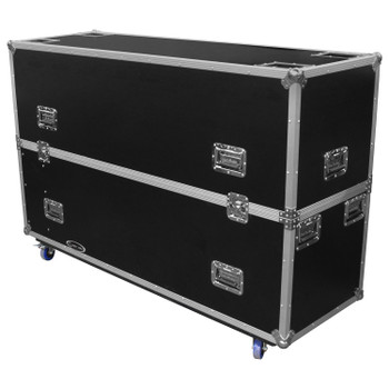 Odyssey Dual 60–65″ Flat Screen Monitor Flight Case with Casters (FZ2FSM65W)