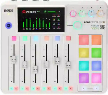 RØDECaster Pro II Integrated Audio Production Console in white