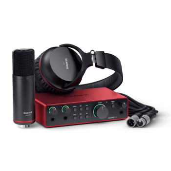 Focusrite Scarlett 2i2 4th Generation Studio Bundle with USB Audio Interface, Microphone, Headphones, and Recording Software Package (AMS-SCARLETT-2I2-STU-4G)