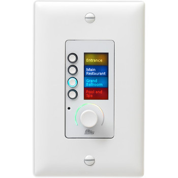 BSS EC-4BV-WHT-US Ethernet Controller, Features 4 Programmable Buttons and Volume Control for Networked Audio System Management, White Finish, US Version, (BSSEC4BV-WHT-M)