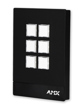 AMX Massio 8-Button Ethernet ControlPad with Rotary Knob, Black, Fits Standard 2-Gang US, UK, or EU Back Boxes with PoE Network Connectivity and Integrated Control Functionality, (FG2102-08-BL)