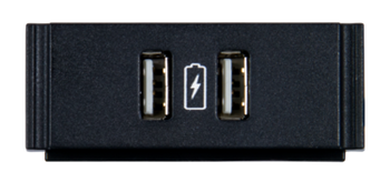 AMX HPX-N102-USB-PC HydraPort Dual USB Charging Module with Printed Charging Symbol, Provides Two USB Connections with Power Source for Charging Identification and Connectivity, (FG553-13)