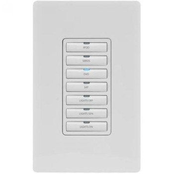 AMX MET-7E-WH Metreau 7-Button Ethernet Keypad, Decora-Style Wallplate Installation, White Finish, (FG5793-03-WH)