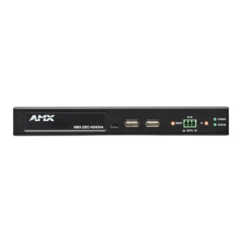 AMX NMX-DEC-N2424A SVSI N2400 Series JPEG2000 Standalone 4K Decoder, Supports 4K 60 4:4:4 Video, Dual RJ45 Network Connectivity with PoE, HDMI Output, Audio, Serial Control, KVM-over-IP, and AES67 Support, (FGN2424A-SA)