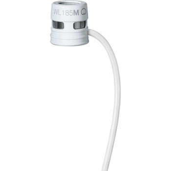 Shure Lavalier Microphone, Cardioid, White with 3.5mm Locking Connector for Wireless Bodypack Systems (WL185MW/C-LM3)