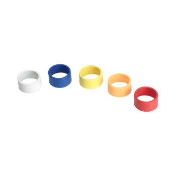Shure Handheld Transmitter ID Rings Set (Blue, Red, Yellow, White, Orange) for T, UT, LX, ULX, and UC Series Transmitters (WA615M)