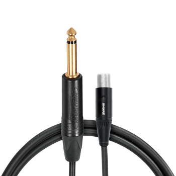 Shure Premium Push-Button TQG Connector Guitar Cable for PG1, PGX1, PGXD1, BLX1, SLX1, ULX1, UR1, and UR1M Bodypack Transmitters (WA306)