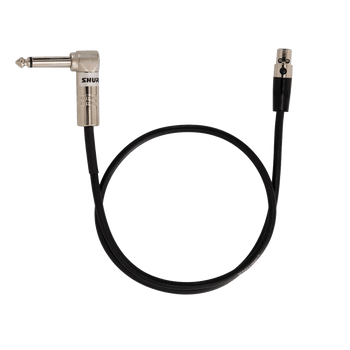 Shure WA304 2-Foot Instrument Cable, 4-Pin Mini Connector (TA4F) with Right-Angle 1/4-Inch Connector, Compatible with ULX, UR1, SLX1, PGX1, PG1, T1, SC1, LX1, U1, UC1, and UT1 Bodypack Transmitters (WA304)