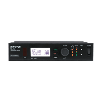 Shure Single Digital Wireless Receiver, V50 Frequency Band, Includes PS41US Power Supply, 1/2 Wave Antenna, and Rack Mounting Hardware for Professional RF Audio Systems and Stable Wireless Performance (ULXD4=-V50)