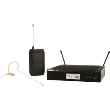 Shure BLX14R/MX53-H9 Rackmount Headset Wireless System with BLX4R Receiver, BLX1 Bodypack Transmitter, and MX153 Headset Microphone, H9 Band (BLX14R/MX53-H9)