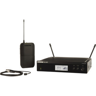Shure BLX14R/W93-H11 Rackmount Instrument Wireless System with BLX4R Receiver, BLX1 Bodypack Transmitter, and WL93 Lavalier Microphone, H11 Band (BLX14R/W93-H11)