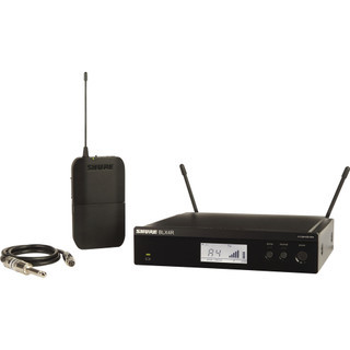 Shure BLX14R-J11 Rackmount Guitar Wireless System with BLX4R Receiver, BLX1 Bodypack Transmitter, and WA302 Instrument Cable (BLX14R-J11)