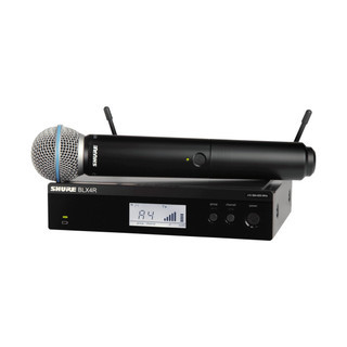 Shure BLX24R/B58-H11 Rackmount Vocal Wireless System with BLX4R Receiver and BLX2 Handheld Transmitter with Beta 58 Microphone, H11 Band (BLX24R/B58-H11)