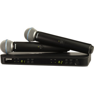 Shure BLX288/B58-J11 Dual Wireless Vocal System with Two BLX2 Handheld Transmitters with Beta 58 Microphones and BLX4 Receiver, J11 Band (BLX288/B58-J11)