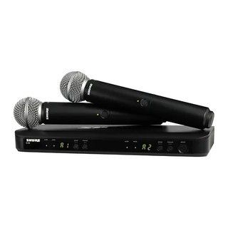 Shure BLX288/SM58-H10 Dual Wireless Vocal System with BLX88 Dual Receiver and Two BLX2 Handheld Transmitters with SM58 Microphones, H10 Band (BLX288/SM58-H10)
