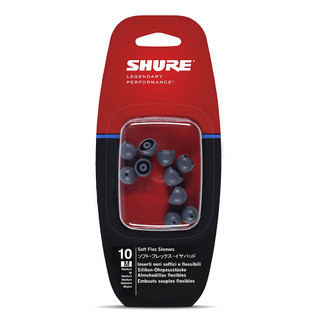 Shure EASFX1-10M Medium Soft Flex Sleeves for SE115, SE315, SE425, and SE535 Earphones, 5 Pairs (EASFX1-10M)