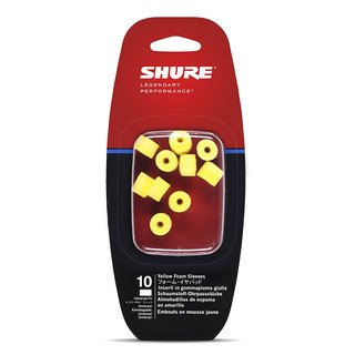 Shure EAYLF1-10 Yellow Foam Sleeves, 10 Pieces (EAYLF1-10)