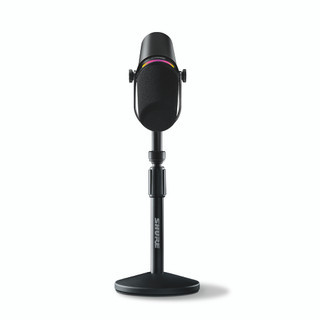 Shure MV7+-K-BNDL XLR/USB Speech Microphone Bundle, Black with Stand (MV7+-K-BNDL)
