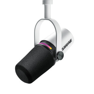 Shure MV7+-W XLR/USB Speech Microphone, White (MV7+-W)