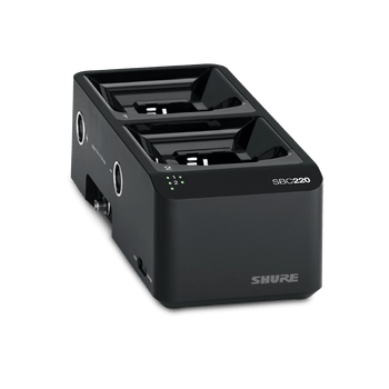 Shure SBC220-US 2-Bay Networked Docking Station for Wireless System Batteries, Networked Charging and Monitoring Solution for Professional Audio Applications (SBC220-US)