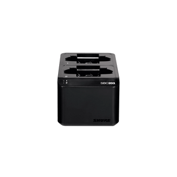Shure SBC203-US Dual Docking Station for SLX-D Transmitters and SB903 Battery, Professional Charging System for Wireless Audio Power Management (SBC203-US)