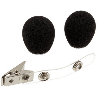Shure RK318WS Black Foam Windscreens and Clothing Clip Set for WH10 and WH20 Headworn Microphones, Includes 2 Windscreens and 2 Clips for Secure Fit and Wind Noise Reduction (RK318WS)