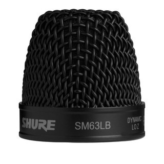 Shure Replacement Grille for SM63LB Compact Omnidirectional Microphone, Durable Metal Mesh Protective Windshield for Broadcast and Field Use (RK368G)