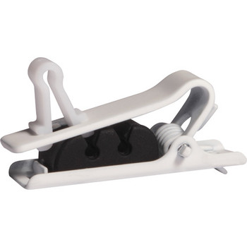 Shure White Single Mount Tie Clips for TwinPlex Microphones, 3-Pack Secure Clothing Mount Clips for Stable Lavalier Placement in Broadcast and Theater Applications (RPM40STC/W)