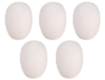 Shure White Windscreens for TwinPlex TL/TH Microphones, 5-Pack Replacement Windscreens for Reduced Wind Noise and Clear Audio Performance in Broadcast and Theater Applications (RPM40WS/W)