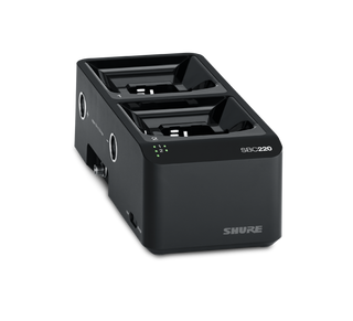 Shure 2-Bay Networked Docking Station for Wireless System Batteries, Professional Charging and Networked Battery Management Solution for Audio Applications (SBC220)