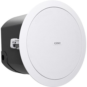 QSC AD-C6T-HP 6.5″ Two-Way High-Power Blind-Mount Ceiling Speaker, 70/100V Transformer, 16Ω Bypass, 120° Coverage, C-Ring and Rails (AD-C6T-HP)