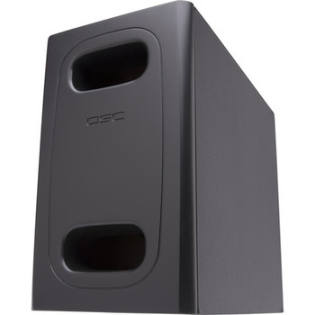 QSC AD-S.SUB-BK 6.5″ Dual Voice-Coil Surface Subwoofer with High-Pass Output for Up to 4 Satellites, 70/100V Transformer, Low-Z Mono/Stereo Operation, Wall Bracket, Black (AD-S.SUB-BK)