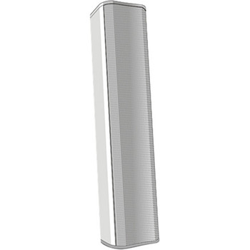 QSC AD-S802T-WH 2.75″ Full-Range Column Surface Speaker (x8 Elements), 70/100V Transformer, 8Ω Bypass, 160° Horizontal x 20° Vertical Coverage, with Pan/Tilt Wall Mount and Weather Input Cover, White (AD-S802T-WH)