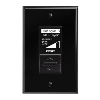 QSC MP-MFC-NA-BK Decora® Multi-Function Controller for MP-M Zone Mixers, Volume/Source Control & Preset Recall, North American Wall Box, Black (MP-MFC-NA-BK)