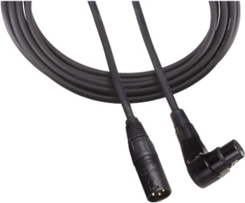 Audio Technica 20 Foot Low Z Microphone Cable, 90 Degree XLR Female to XLR Male (AT8314-20R)