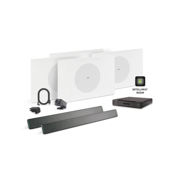 Shure 712X W+HCAM-V Ecosystem Bundle, Includes (2) MXA710-2FT, (1) P300-IMX, (4) MXN5W-C + Tile Bridge, (1) HUDDLY IQ, (1) HUDDLY-DMB, (1) USB3-CA-90-2M (712X W+HCAM-V)