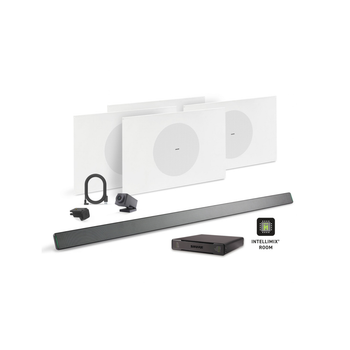 Shure 714P W+HCAM-V Ecosystem Bundle, Includes (1) MXA710-4FT, (1) P300-IMX, (4) MXN5W-C + Tile Bridge, (1) HUDDLY IQ, (1) HUDDLY-DMB, (1) USB3-CA-90-2M (714P W+HCAM-V)