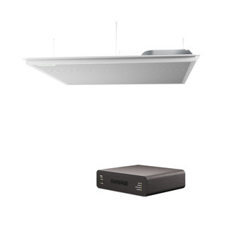 Shure Microflex MXA902W-S Ceiling Array Microphone with Integrated Loudspeaker, White, Square, 24" (MXA902W-S)
