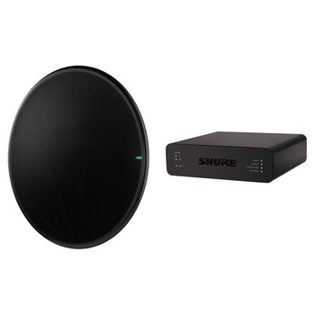 Shure Microflex MXA920B-R-P300-V Ceiling Array Microphone Bundle with P300-IMX Audio Conferencing Processor, Round, Black (MXA920B-R-P300-V)