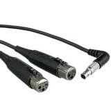 Shure PA720 10' Input Cable for P6HW Hardwired Bodypack, 5-pin LEMO to Dual Female XLR (PA720)