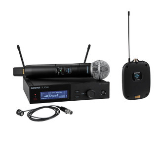 Shure SLXD124+/85M-G57 Combo Wireless System with SM58 Handheld and WL185 Lavalier Microphone, Professional Digital Wireless Audio System (SLXD124+/85M-G57)