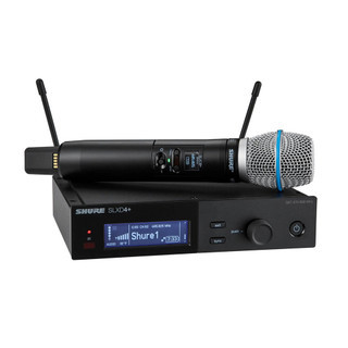 Shure Handheld Wireless System with Beta87A Microphone, Digital Wireless Audio System for Professional Audio Applications (SLXD24+/B87A-G57)