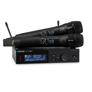 Shure Dual Handheld Wireless System with N8C Capsule Microphones, Digital Wireless Audio System for Professional Audio Applications (SLXD24D+/N8C-G57)